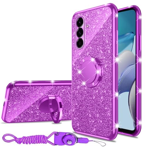 Jolie coque Samsung Galaxy A56 5G paillettes avec anneau cadeau femmes