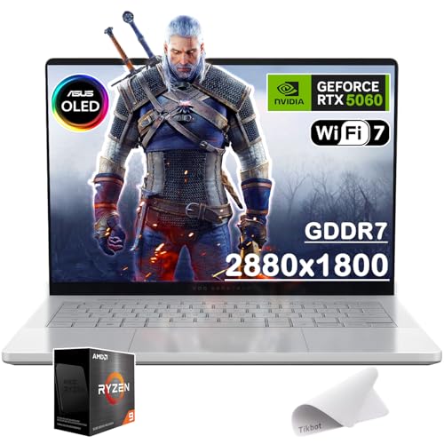 Image of ASUS MUX ROG Zephyrus G14 14 inch OLED 3K 120Hz Gaming Laptop - AMD Ryzen 9 270 - GeForce RTX 5060-Window 11 Home-W /Mouse pad (Window 11 Home, 16GB RAM | 1TB PCIe SSD)