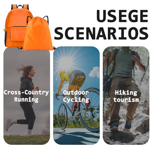 G GENLEAS Lightweight Outdoor 8 Piece Set, 2 Basic Backpacks 2 Drawstring Bags 2 Waterproof Waist Packs 2 Waterproof Phone Pouches for Adult Travel Camping Outdoor Cycling3