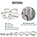 Keadic 81Pcs Single Ear Hose Clamps, 6-23.5mm Stepless Hose Clamps with Ear Clamp Pincer 304 Stainless Steel Ear Clamps Crimp Pinch Tools for Automotive Home Appliance