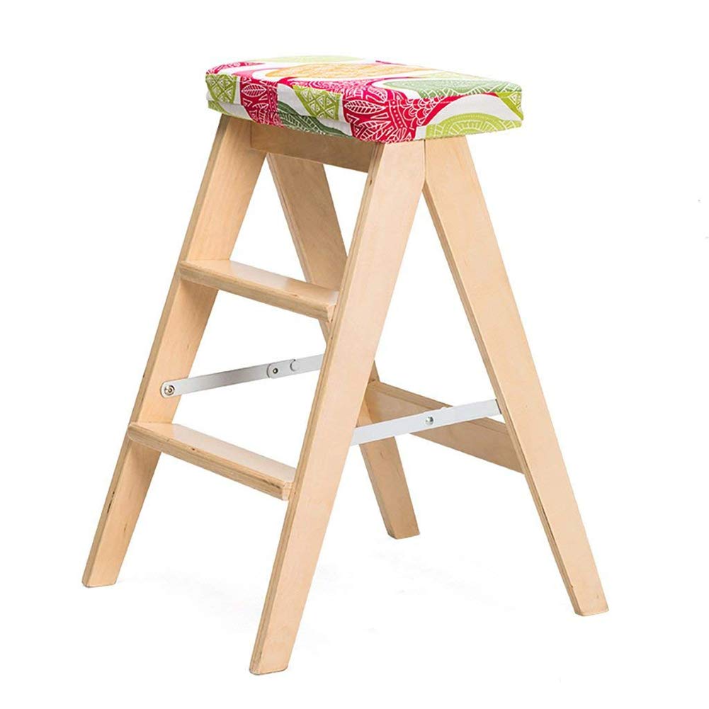 Escalera plegable taburetes escaleras madera maciza portátiles de 59cm para cocina LUNEZY