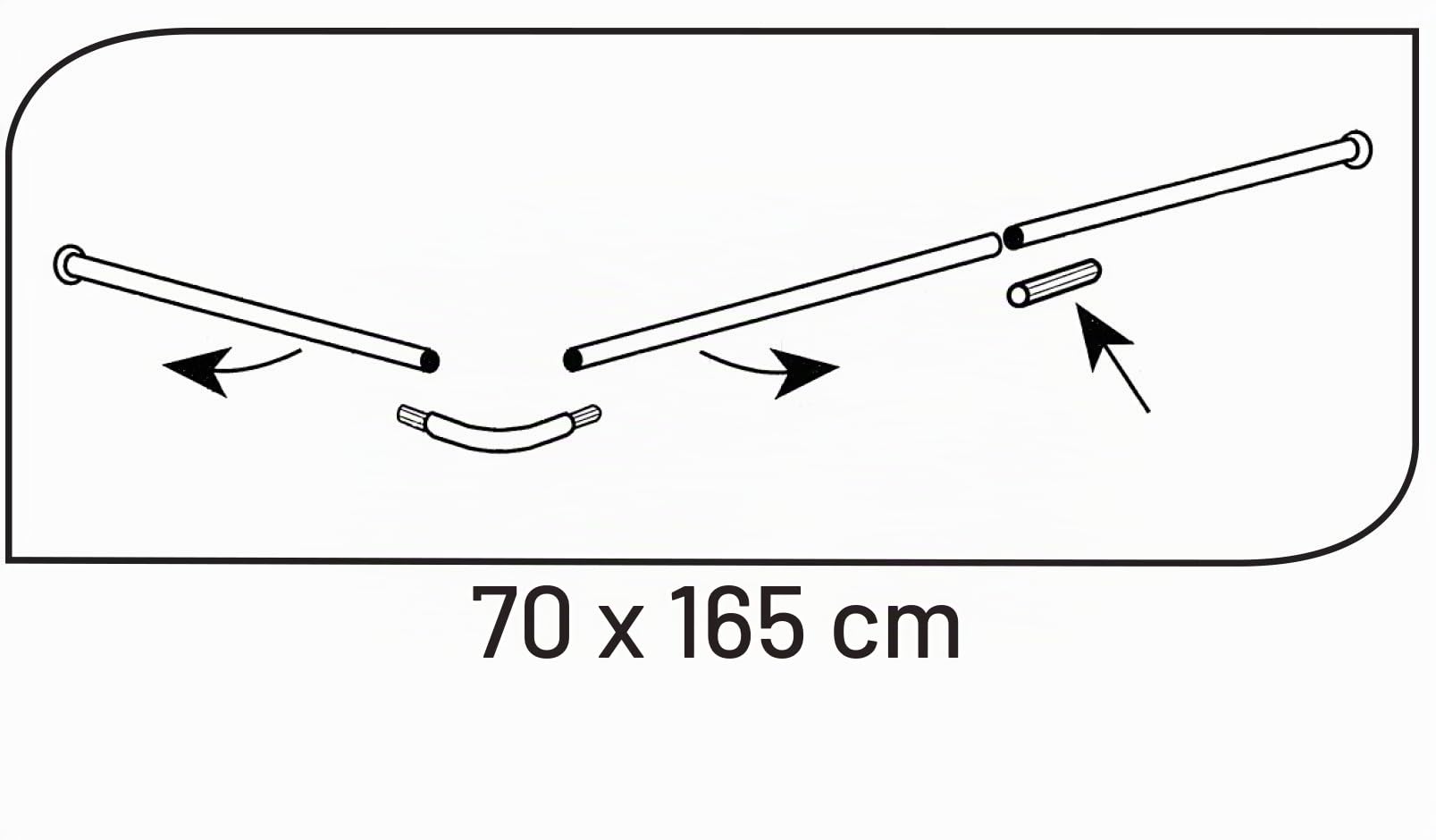 Ridder 52500-0 Barre de douche arrondie Aluminium brillant 90 x 90 x 90 cm