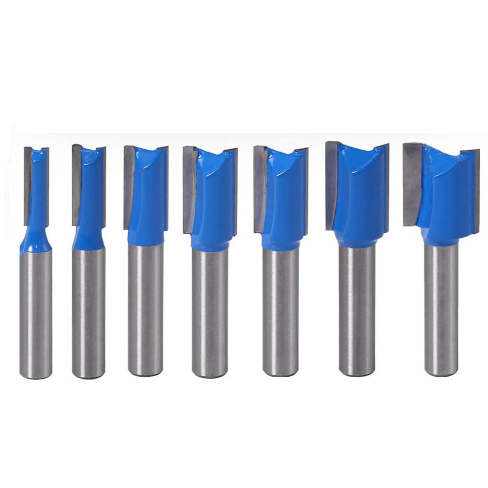 Set di 7 frese per frese da 6 a 20 mm, taglio dritto, carburo di tungsteno, per la lavorazione del legno