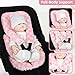 Infant Car Seat Insert Cushion, Baby Car Seat Head Body Support for Girls & Boys, Reversible Newborn Car Seat Insert with 2 Extra Strap Paddings, Premature Car Seat Cushion, Pink Checkerboard