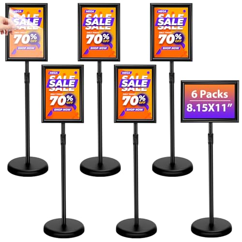 Feifeiya 6 Pack Adjustable Sign Stand Holder 8.5'' x 11