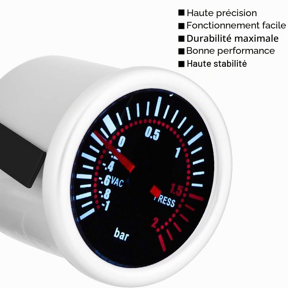 EBTOOLS pour manometre pression turbo pour manometre pression turbo Jauge Turbo Boost compteur de jauge PSI Digital Turbo Boost PSI universel de voiture de 2 pouces Turbo Boost Gauge jauge de suralim