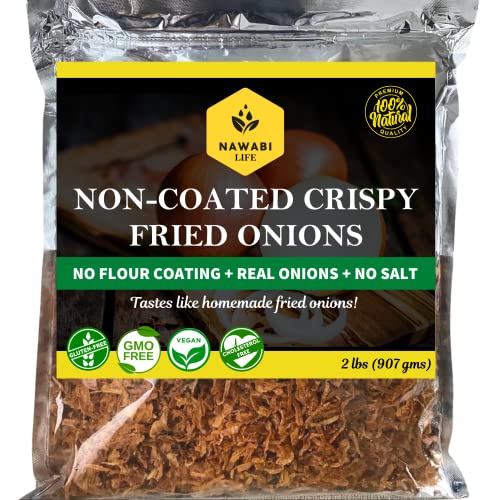 Crispy Fried Onions | 100% Natural (Non-Gmo) | Gluten Free | Keto Friendly | No Sodium | Low Carb | Resealable Bag | 32 Oz | By Nawabi Life #TOP7