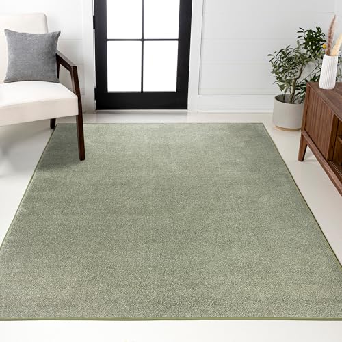 JONATHAN Y Haze Solid Low-Pile Green Indoor Area Rug 9x12, Coastal,Bohemian,Minimalist,Classic, Easy-Cleaning for Living Room,Bedroom,Kitchen,Pet Friendly,Non-Shedding (SEU100O-9)