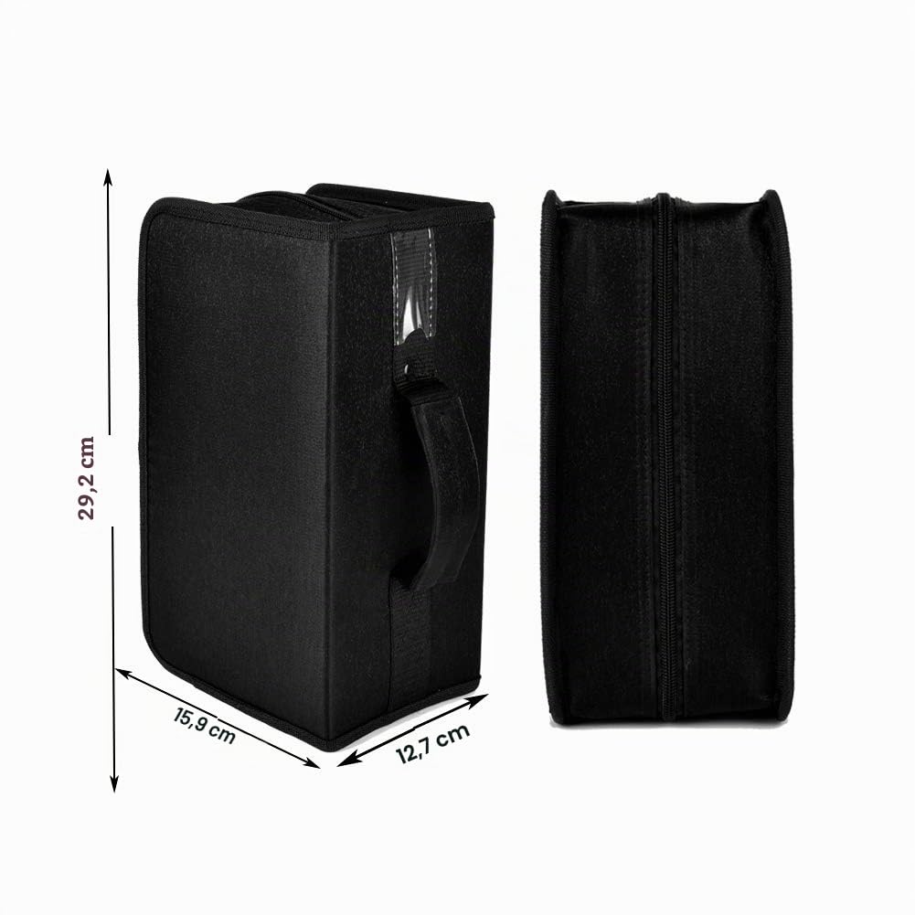alavisxf xx Range CD, 160 Capacité Nylon Boîtier CD Disque de Protection DVD Disque Organisateur Housse pour Voiture Enfants (Noir)