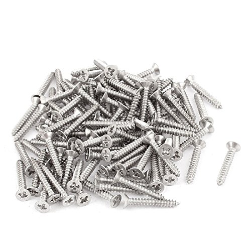 Tornillos autoperforantes M3x20 mm cabeza plana Phillips acero inoxidable 100 pcs