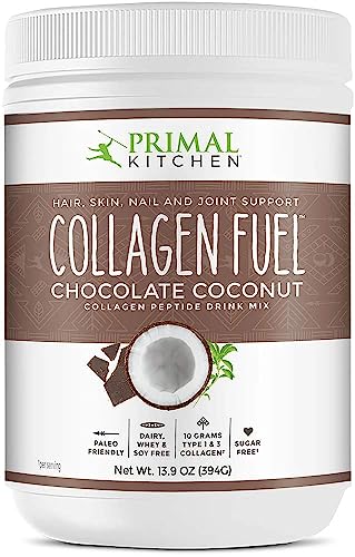 Primal Kitchen, Grass Collagen Peptide Drink Mix, Collagen Fuel, Chocolate Coconut, 13.9 oz (394 g)
