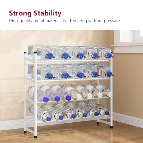 Image of Tajsoon Expandable Shoe Rack for Closet 4 Tier, 29 inch-41 inchAdjustable & Stackable Shoe Shelf Storage, Metal Shoe Rack Organizer for Front Door Entrance, Closet, Garage, Entryway, White