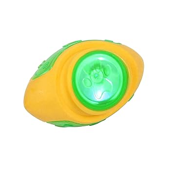 RvPaws Imported Pet Toy Floating LED Squeaker Rugby Toy Interactive Dumbbell for Dogs (Color May Very)