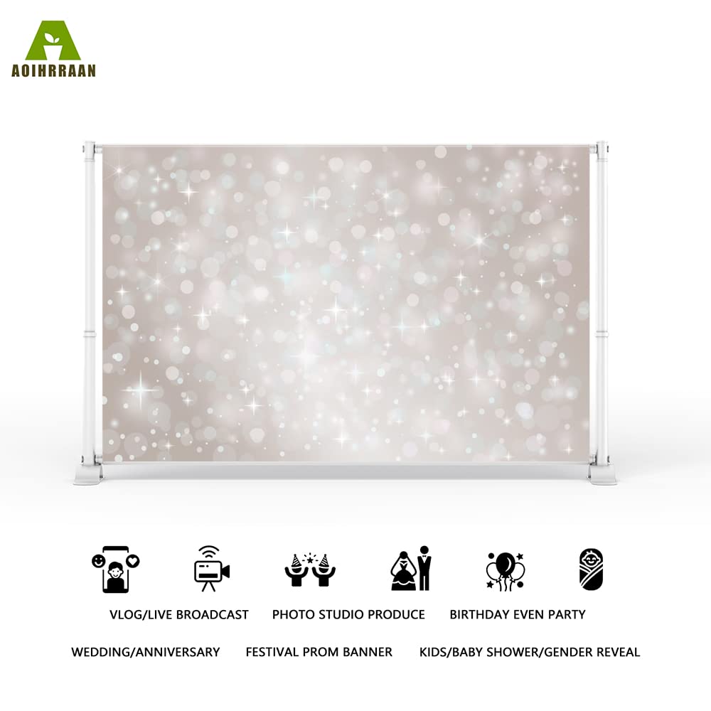 YongFoto Sfondo Fotografico In Vinile 1x1,5m – Aloni Bokeh Glitter Argento, Per Feste E Studio