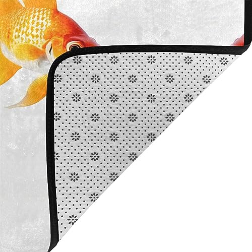 Tapis imprimé poisson doré super doux pour salon et chambre