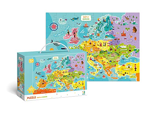 Dodo - Puzzle carte de l’Europe de 100 pièces pour enfants de 5 ans et plus - Cadeau éducatif pour garçons et filles