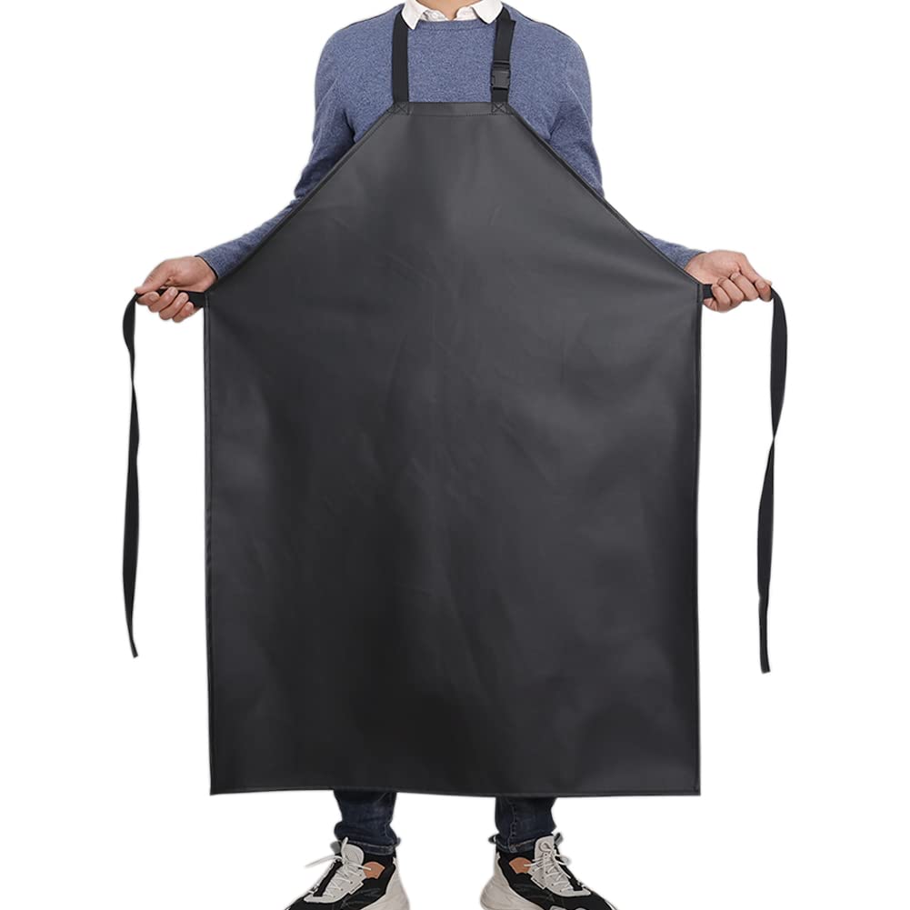 GNJCV Thick Waterproof Apron, Heavy-Duty Wear-Resistant And Oil Resistant, Adjustable And Elongated Suitable For Both Men and Women With Suitable For