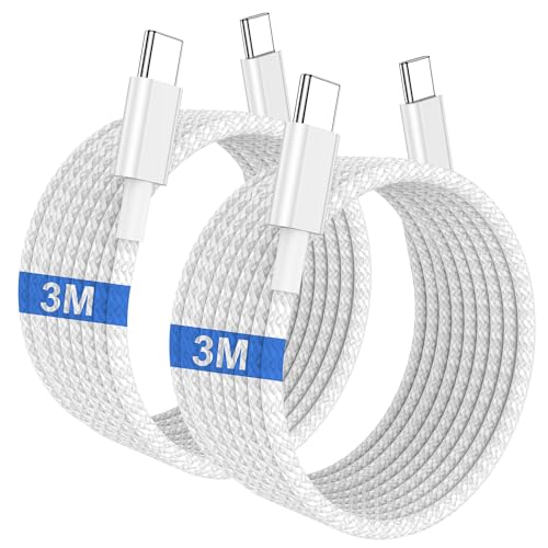 USB C Charger Cable 3M for iPhone 17 16 15 Extra Long USB C to C Fast Charging Lead 60W Type C Fast Charge Cord for Apple iPhone 17 Air/17 Pro Max/16/16 Pro Max/15 Plus/15 Pro iPad Pro/Mini Samsung