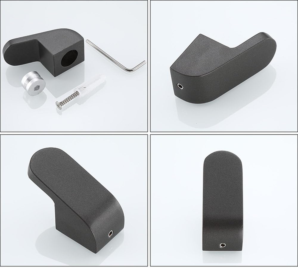 Schwarze Bademantelhaken aus Aluminium, für Badezimmer, Kleiderhaken, Handtuchhaken, Tür, Kleidung, Schlüsseltasche, Kleiderbügel, Haken für Badezimmer, rostfrei, Dekor, Organizer, Hakenleiste, A, 1
