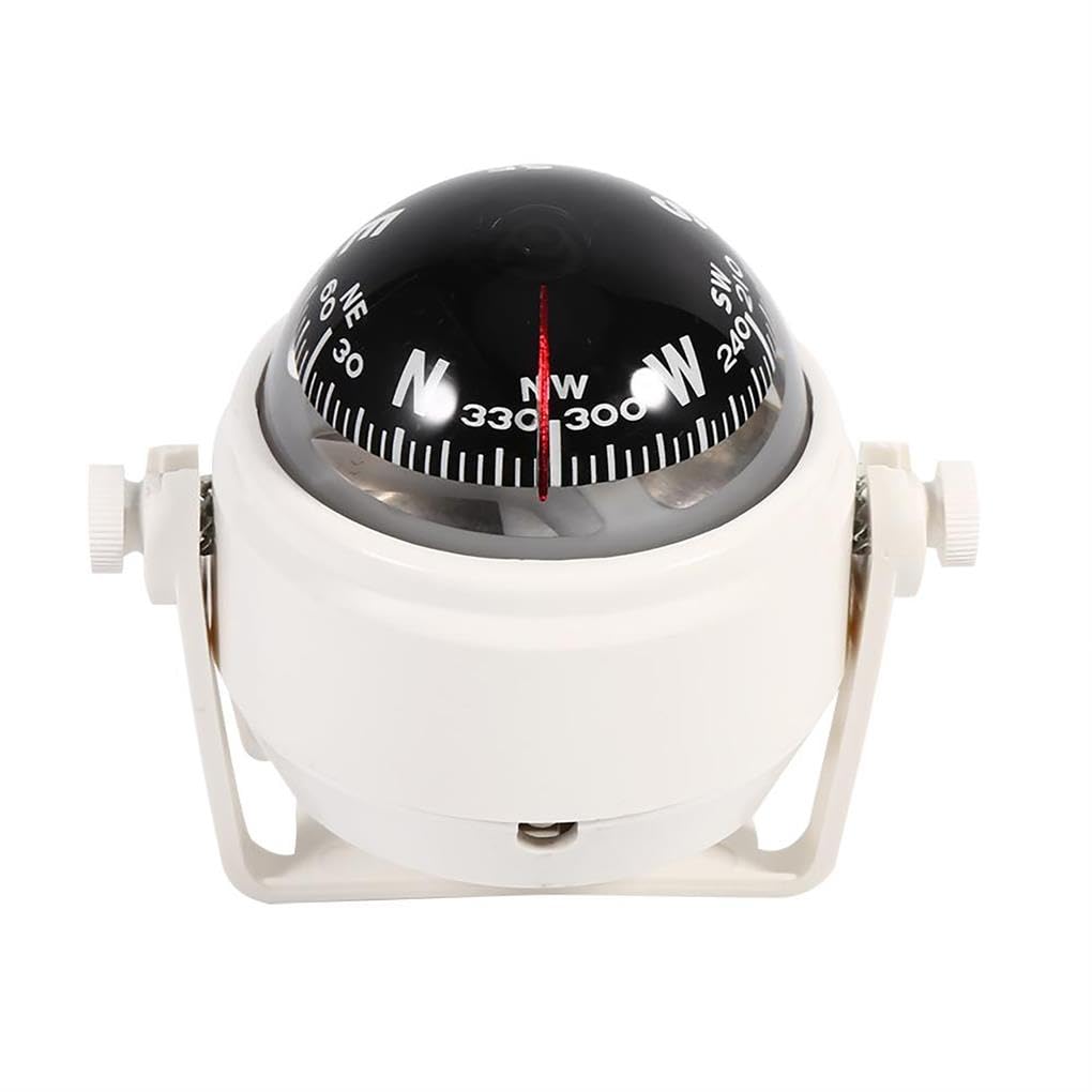 Juego de 5 brújula digital de plástico blanco precisa con soporte ajustable brújula de pie guía de dirección de bola de navegación para coche, barco, caravana