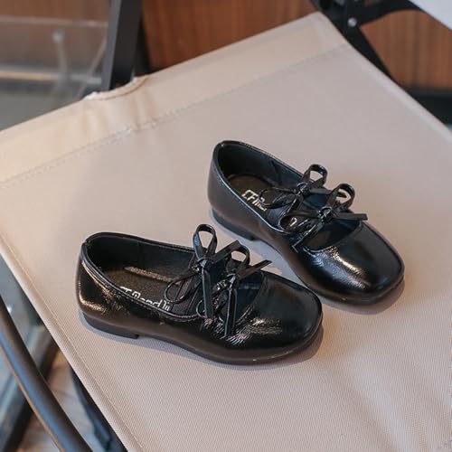 Image of Toddler Girls Mary Jane Dress Shoes Little Kids Ballet Flats Bowkont Flower Wedding Party School Princess Shoes