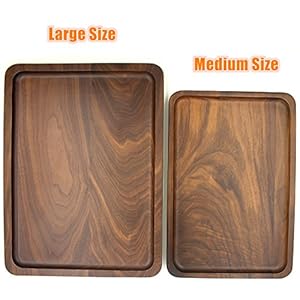 Bamber wood serving tray wooden decorative coffee tea platter black walnut 134 x 9 inches  urban country home decor