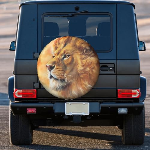 Image of Lion Spare Tire Cover Wheel Protector Weatherproof Wheel Cover Universal Decorative Accessories for Camper RV SUV Travel Trailer 15 inch