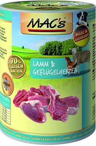 Produktbild von MAC's Dog Lamm & Geflügelherzen - 6 x 400 g