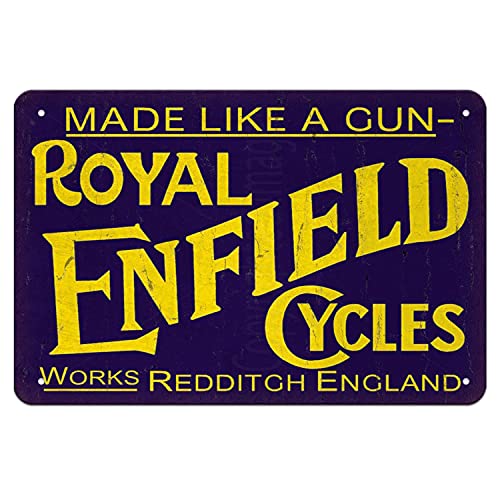 Royal Enfield Retro Metal Tin Sign Royal Poster Home, Garage, Man cave, Plate, Cafe, Pub, Motel Art Wall Decor 8x12 inch
