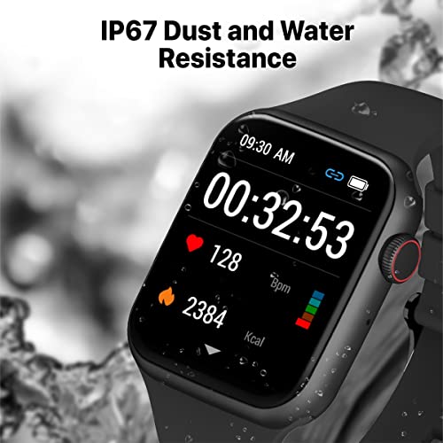 Image of Promate Xwatch-B19 Fitness Smart Watch,1.9 inch Display Bluetooth Calling,IP67 Water Resistant,Voice Assistant,15 Days Battery Life,30 Sports Modes,Real-Time Health Monitor,100+ Watch Faces (Black)