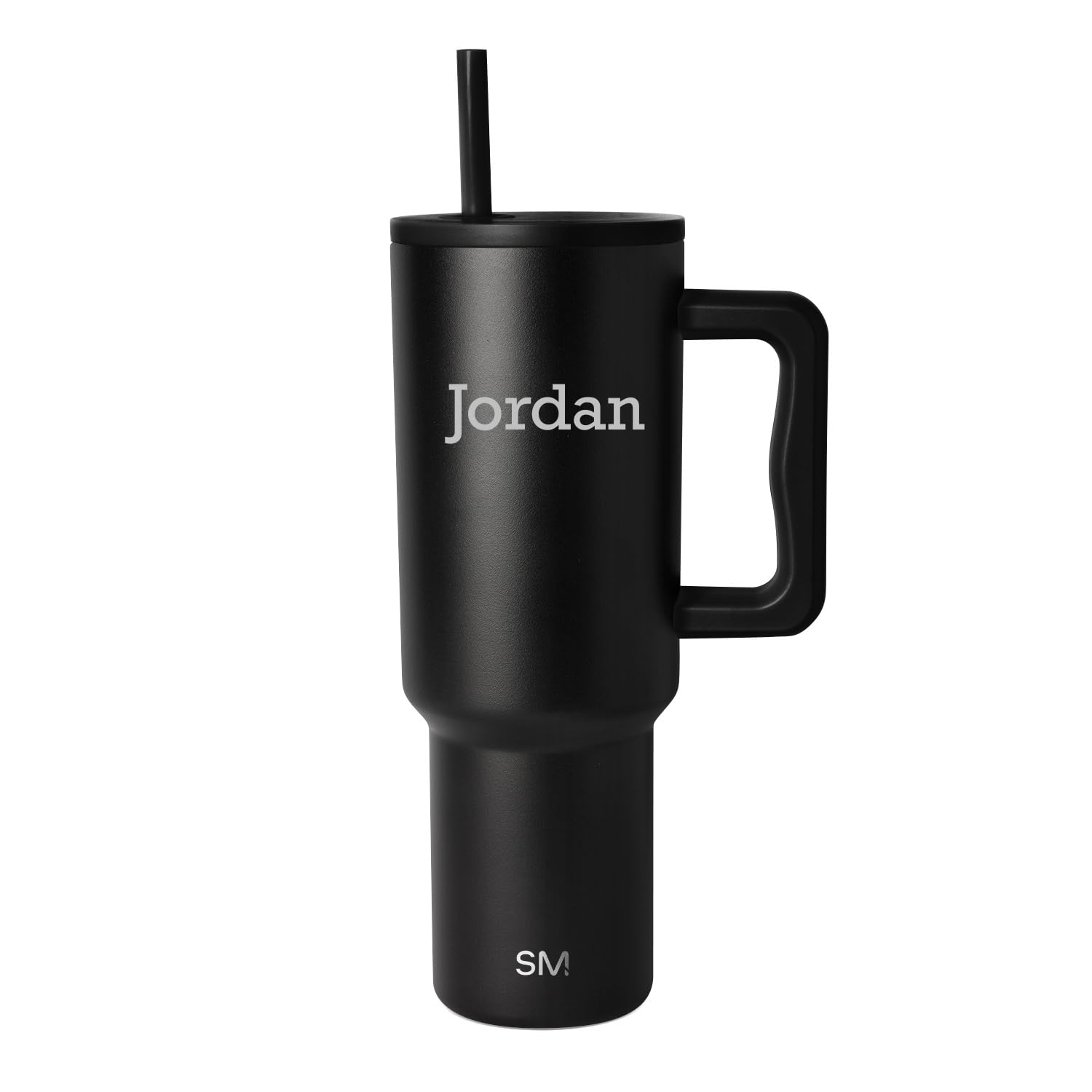 Simple Modern Personalized Tumbler with Handle and Straw | 40oz | Black