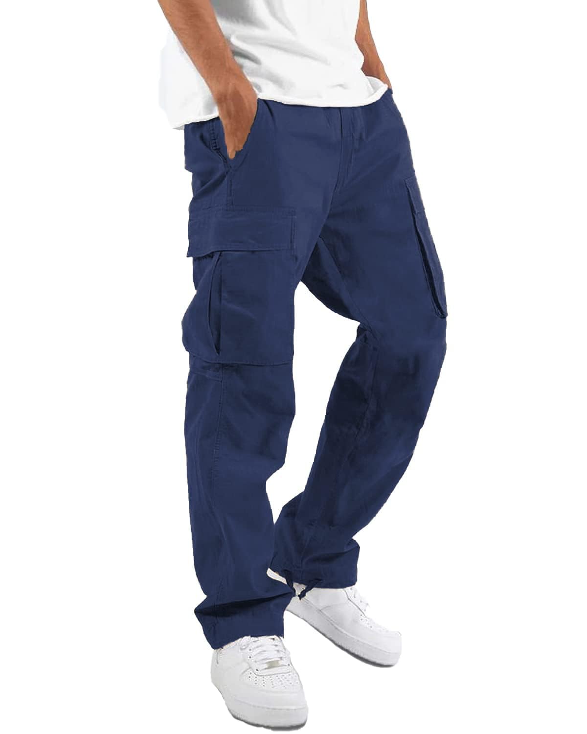 Men's Cargo Pants Drawstring Casual Joggers Sweatpants