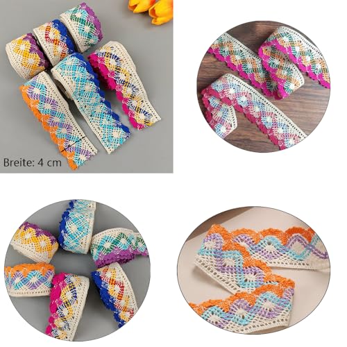 Encaje de algodón de 4 cm multicolor para costura y decoración de ropa 3