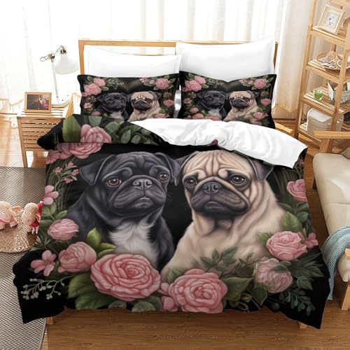 Housse de couette microfibre 220x240 fleurs de pavot lit King