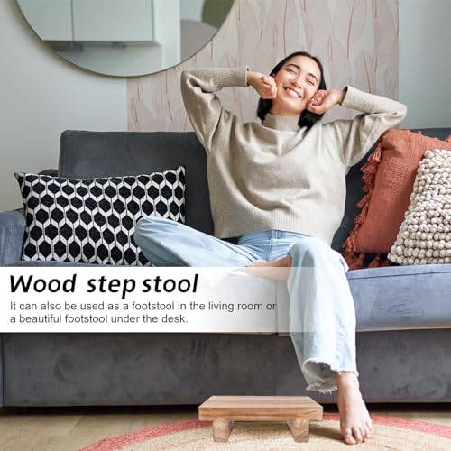 Taburete de madera maciza premium con escalón reforzado para dormitorio 7