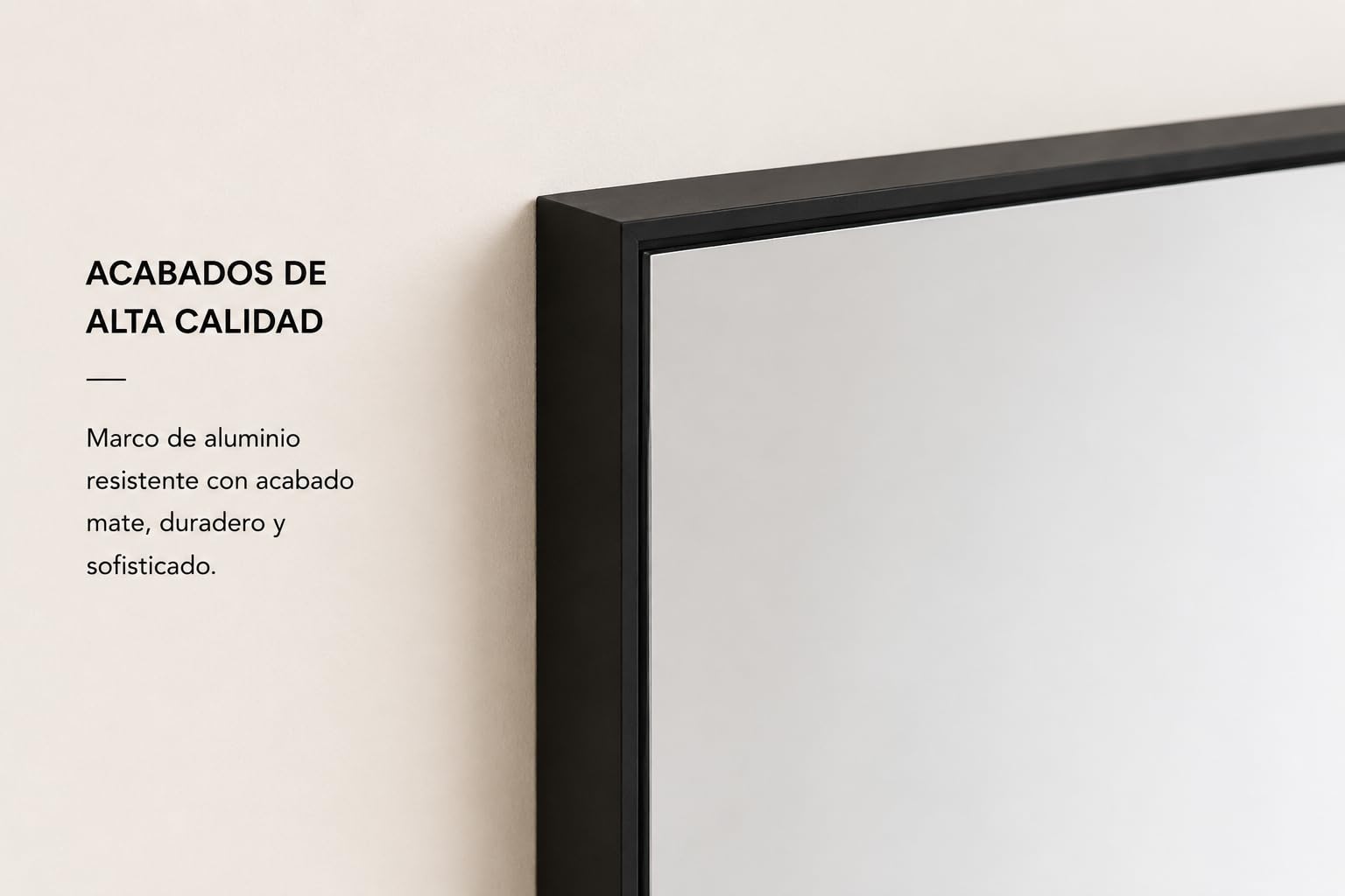 Miss Wood Espejo Rectangular de Pared Cuerpo Entero, Negro, Marco Fino de Metal, Grande Moderno, 180x100 cm / 180x80 cm