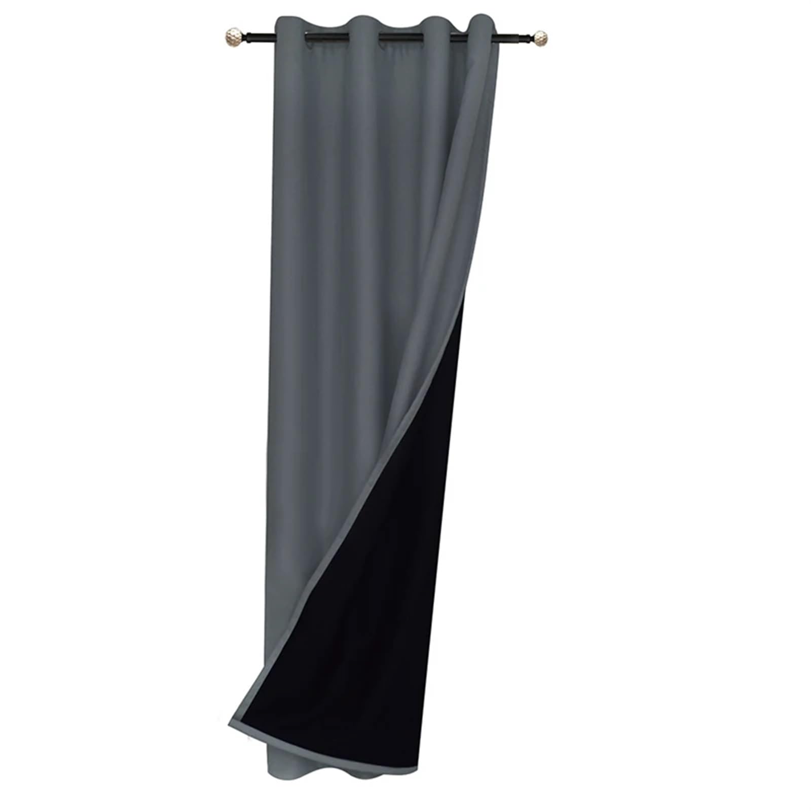 EnxJire Blackout Curtains Blackout Curtains Thermal Insulated for Bedroom with Black Liner Full Room Darkening Noise Reducing Grommet Curtain(Gray-1Panel,132x213cm(52x84inch))