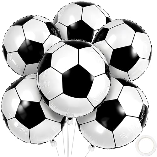 Soccer Party Decorations - 18 Inch Soccer Balloons for Soccer Sports Theme Birthday Party Favors Suppiles | Foil Mylar Helium Balloons for 2026 World Soccer Cup Decorations Merchandise