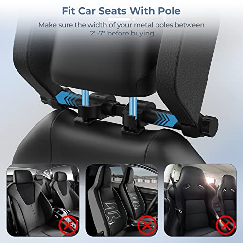 Yoocaa Car Headrest Pillow, Road Pal Headrest, Adjustable Car Seat Head Neck Support, U Shaped Car Sleeping Pillow For Kids & Adults (Black) #TOP6