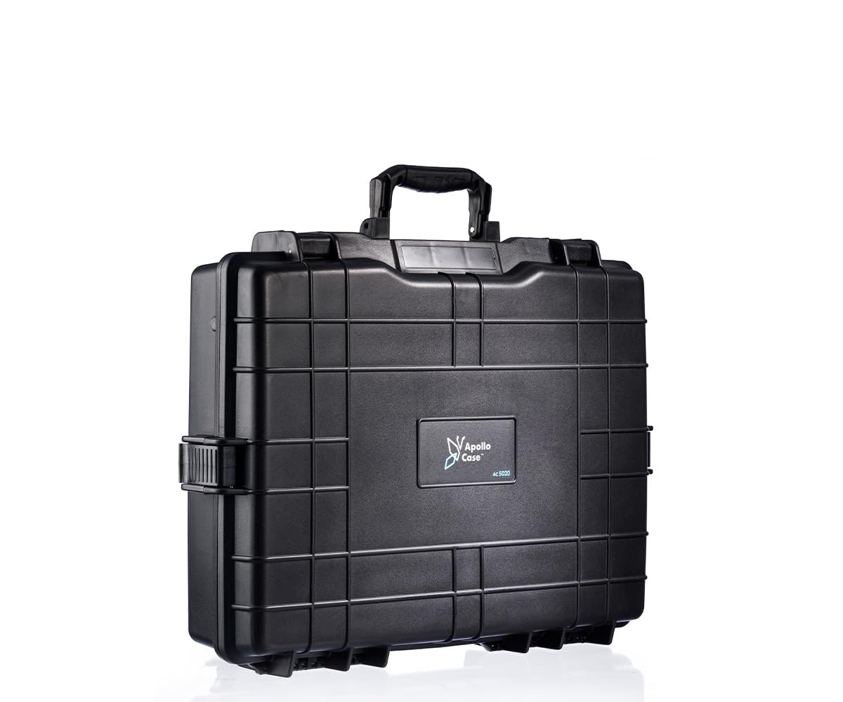 Apollo Case 5020 - Funda protectora de plástico duradero para equipos, absorbe los golpes con diseño delgado, antiarañazos y ligera, ideal para uso diario, Black, Minimalista, plástico duro,