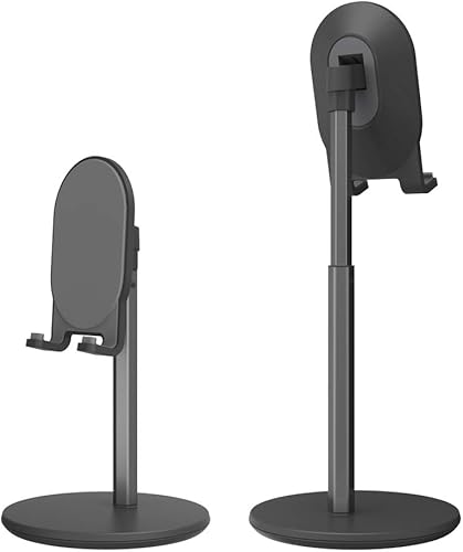 Bright Stone Soporte para teléfono celular, soporte de teléfono ajustable en altura en ángulo para escritorio (4 "-10"), color negro