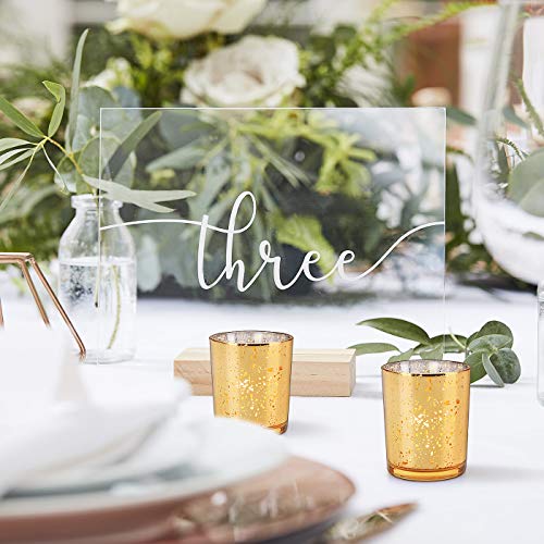 DEVI Gold Votive Candle Holders(24pcs)- Mercury Glass Tealight Candle Holder Bulk- Centerpieces for Wedding Table,Party and Home Decor - Thumbnail 5