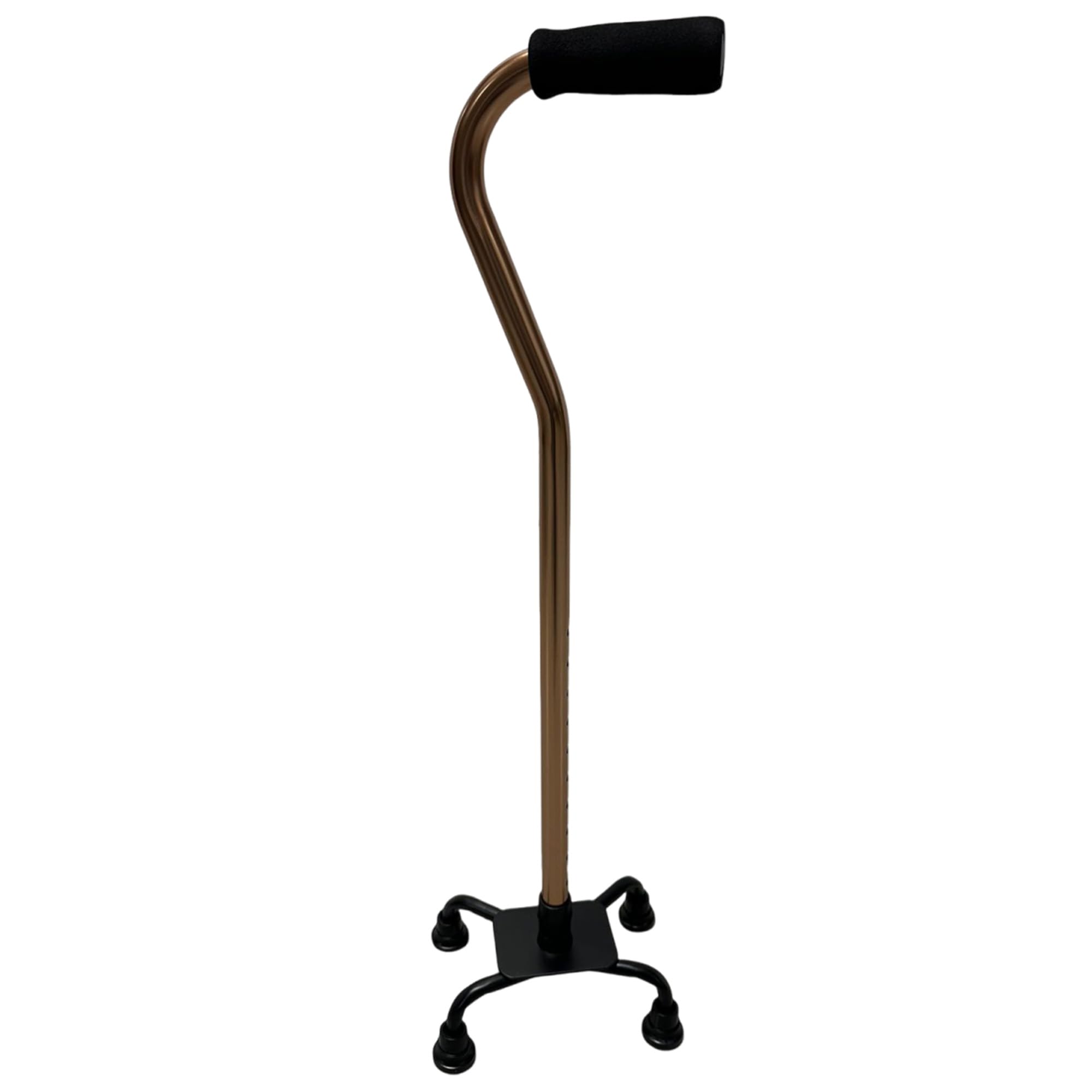 Quad Cane-Adjustable Walking Cane with A Large Four-Pronged Base for Extra Stability-Foam Padded Offset Handle for Secure & Comfort Grip-YK7440