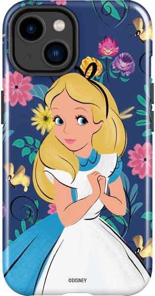 Skinit Impact Phone Case Compatible with iPhone 15 - Officially Licensed Disney Alice in Wonderland (Animated) Floral Print Design