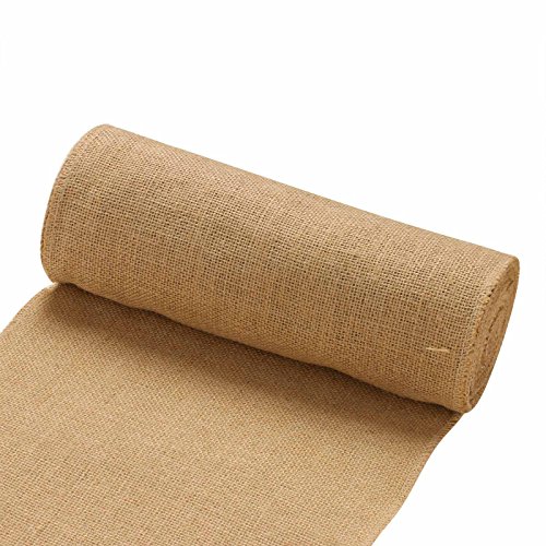 vlovelife 10 m Natural Hessian Jute Rolle Stoff Rustikal Pure Jute Band Zierteile Schleife DIY machen, 30 cm Cover