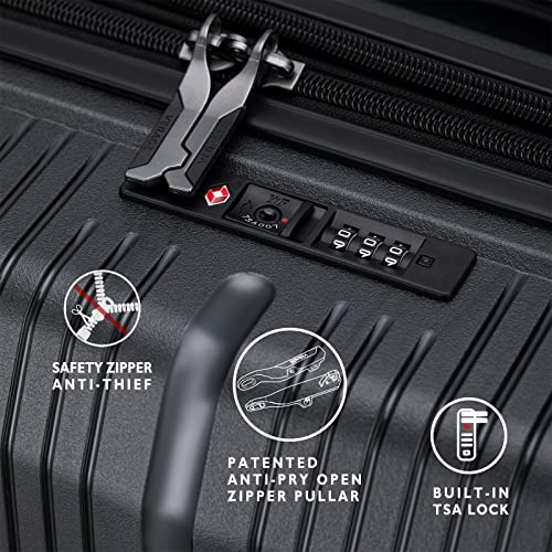 Image of Verage Carry On Luggage with Spinner Wheels, Expandable Hardshell Spinner Suitcase for Travel, TSA Approved (2-Piece Set (20 /24), Black)