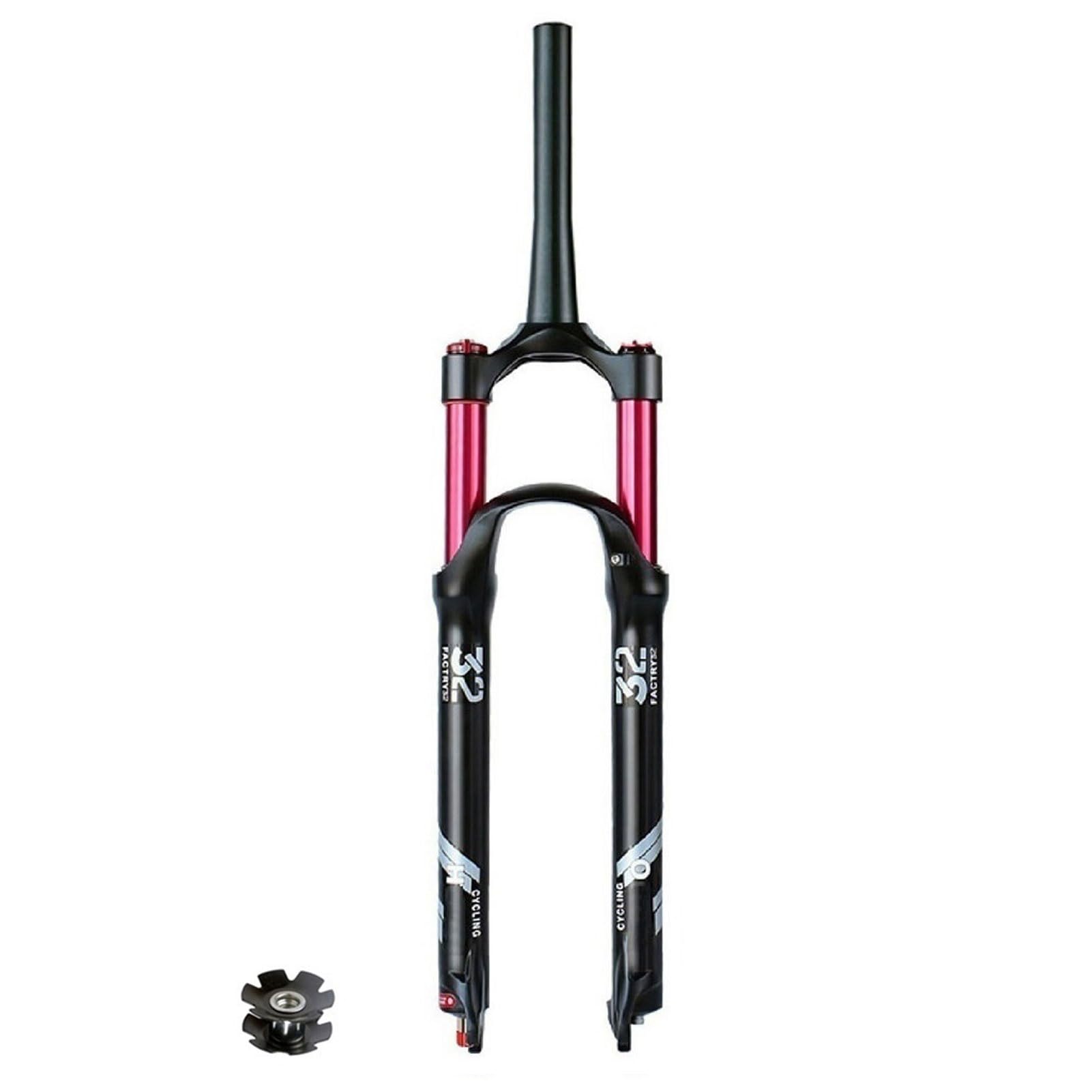 Horquilla de Suspensión Neumática MTB 26/27.5/29 Recorrido de 140mm, Ajuste de Rebote 28.6mm Tubo Recto/Cónico Bloqueo Remoto QR de 9mm for Horquillas Delanteras de Bicicletas Am/XC