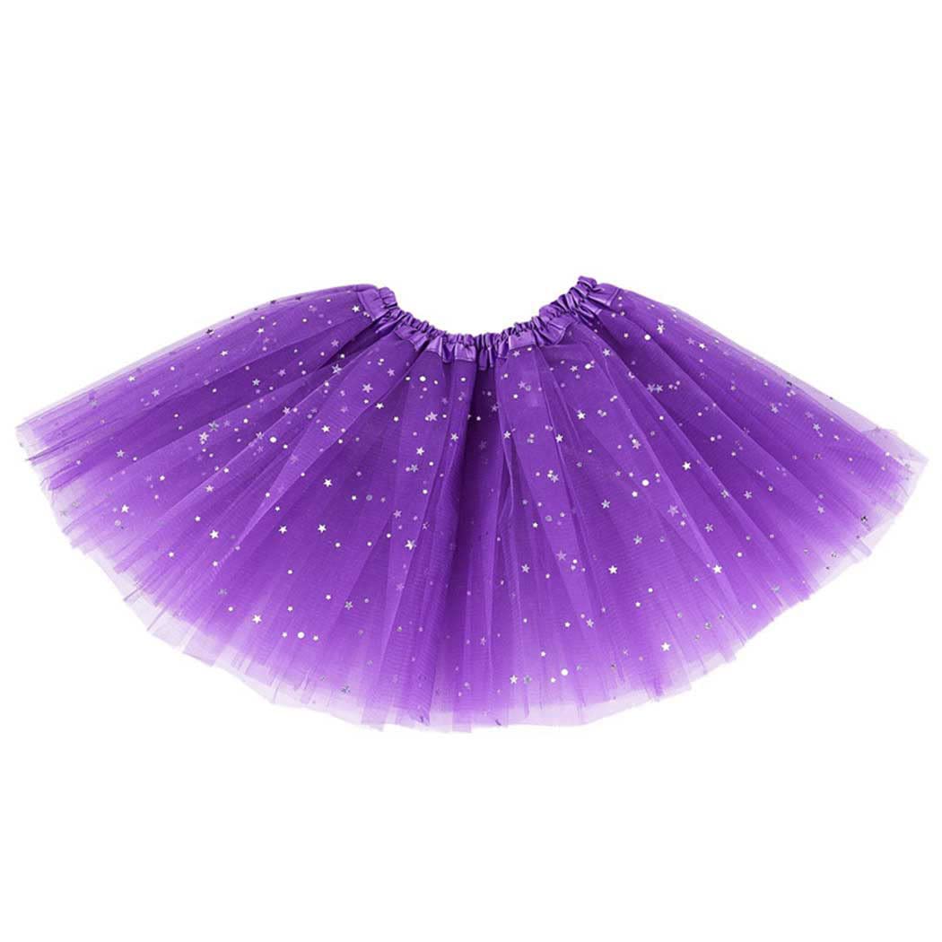 Sinalty Layered Tulle Tutu Skirt Star Ballet Dance Tutu Rave Tutu Skirts Costume for Women and Girls (Purple)