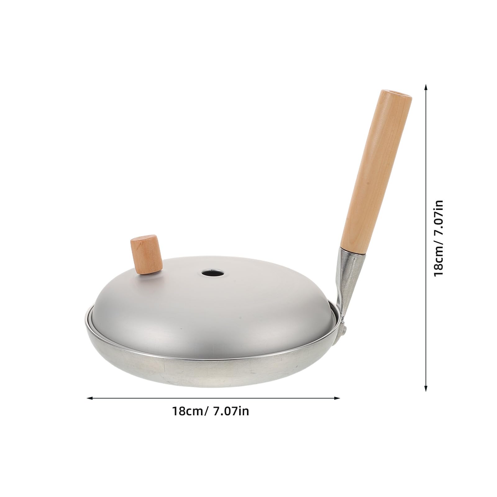 INOOMP Sartén japonesa para Oyakodon: Sartén antiadherente de aluminio con mango de madera - Cacerola pequeña para freír huevos con tapa - Mini para Tamagoyaki, ideal para cocinar en familia