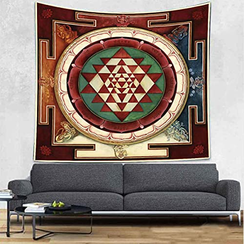 UHOMETAP Sri Yantra Tapestry Mandala Yoga 60X60"